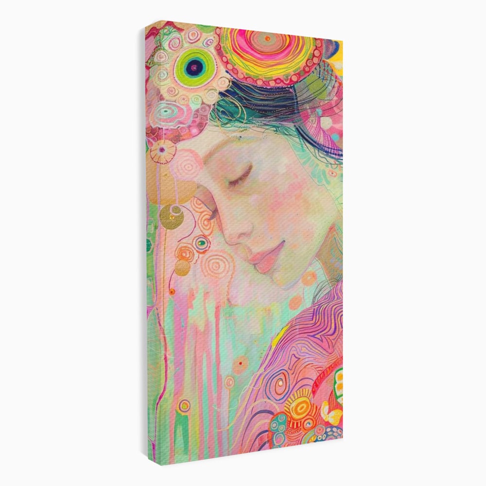 Tablou canvas cu tablou canvas cu portret de zana, fara rama, pe sasiu de lemn